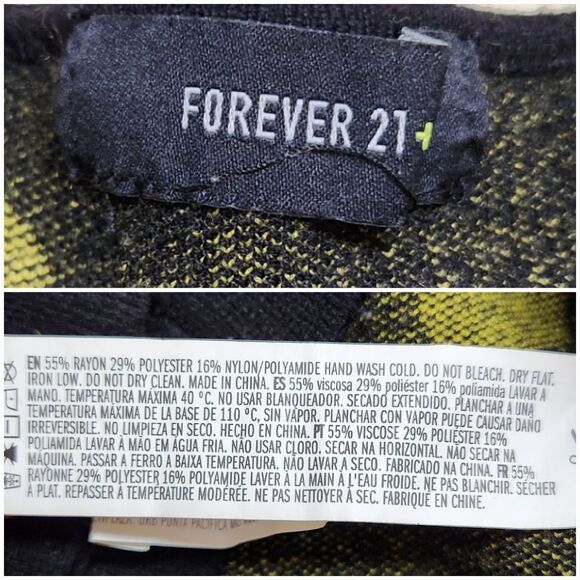 🇬🇪🔹️Forever 21 Black w/Yellow Daisies Knit Long Sleeve Sweater Large - Picture 9 of 9